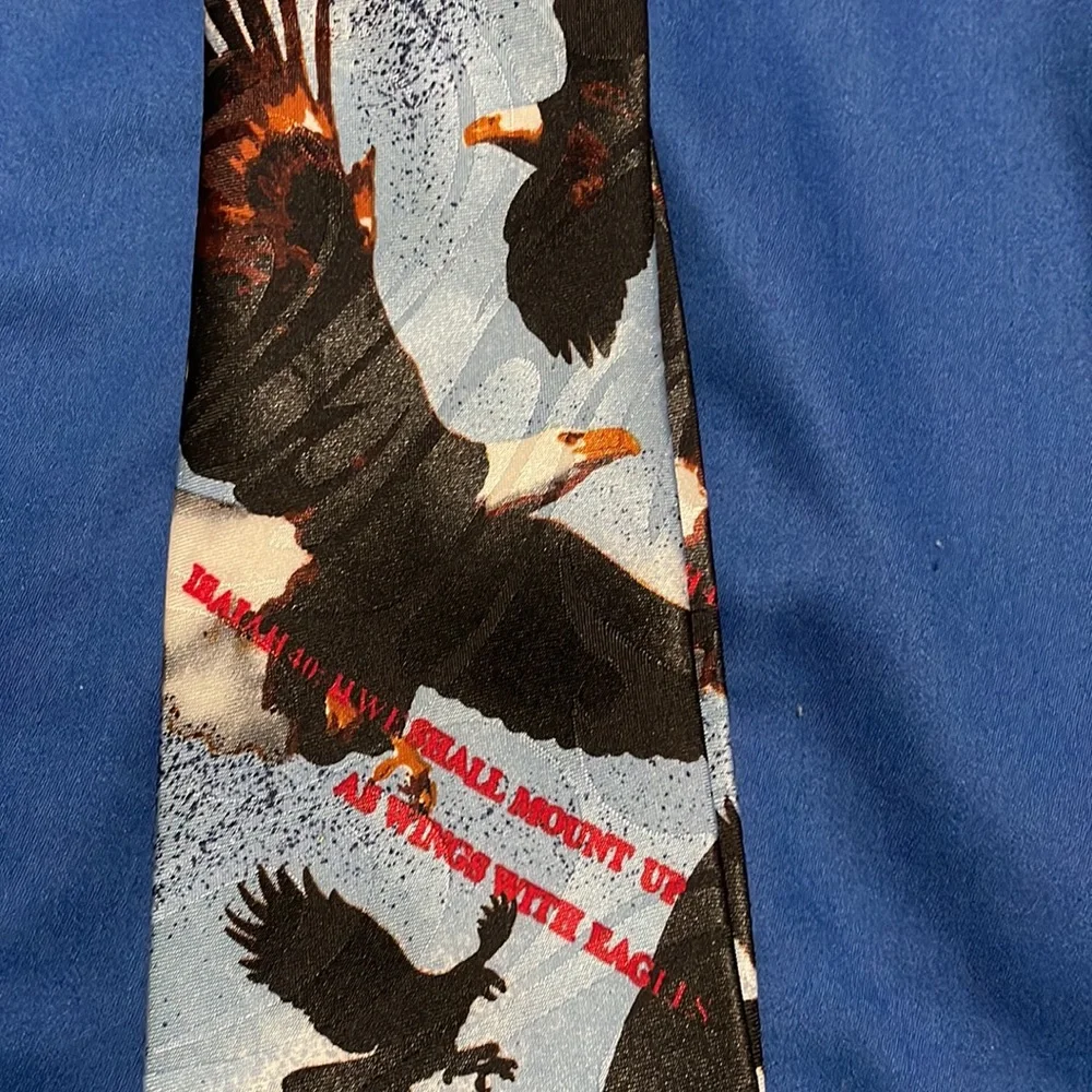 Steven Harris Men's Eagle Neck Tie‎ Bald Eagles Birds In Flight Red White Blue